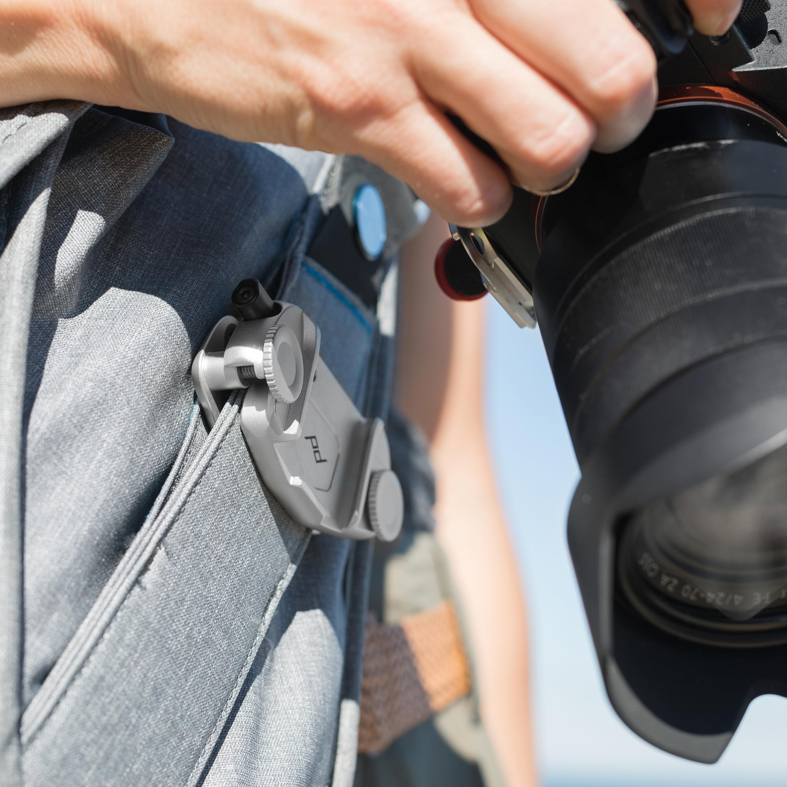 Peak Design Capture Camera Clip V3 Solo, Silver Clip Only, Holds DSLR, Compact and Point and Shoot Bodies, Secure, Stable and Accessible, Attaches to Straps and Belts, Quick Release, 200 lb Capacity - Image 6