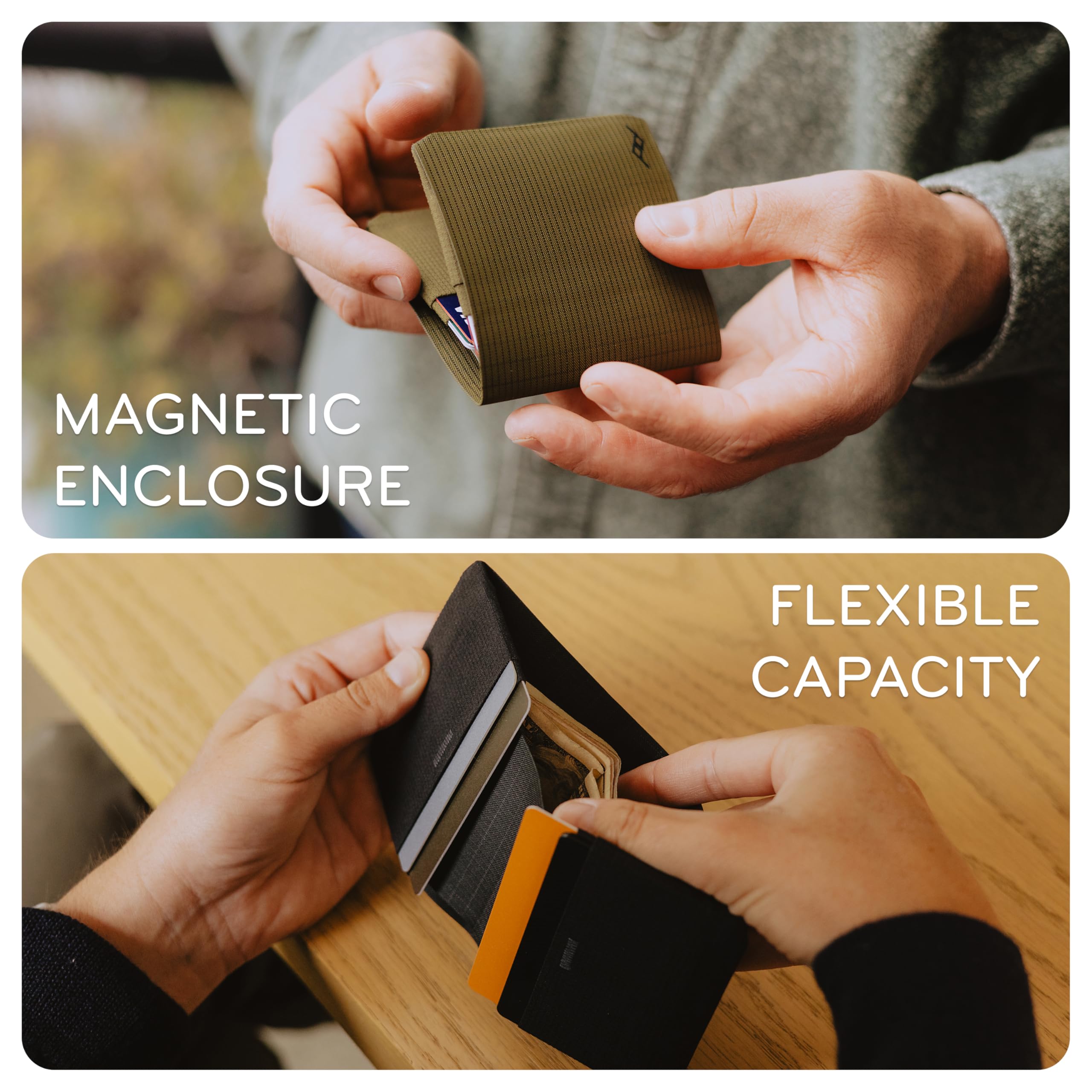 Peak Design Everyday Billfold Wallet, Black, Ultra-Slim Profile, Weatherproof TerraShell Fabric, RFID Blocking, Minimalist Design and Magnetic Closure, Holds Up to 12 Cards and Cash - Image 5