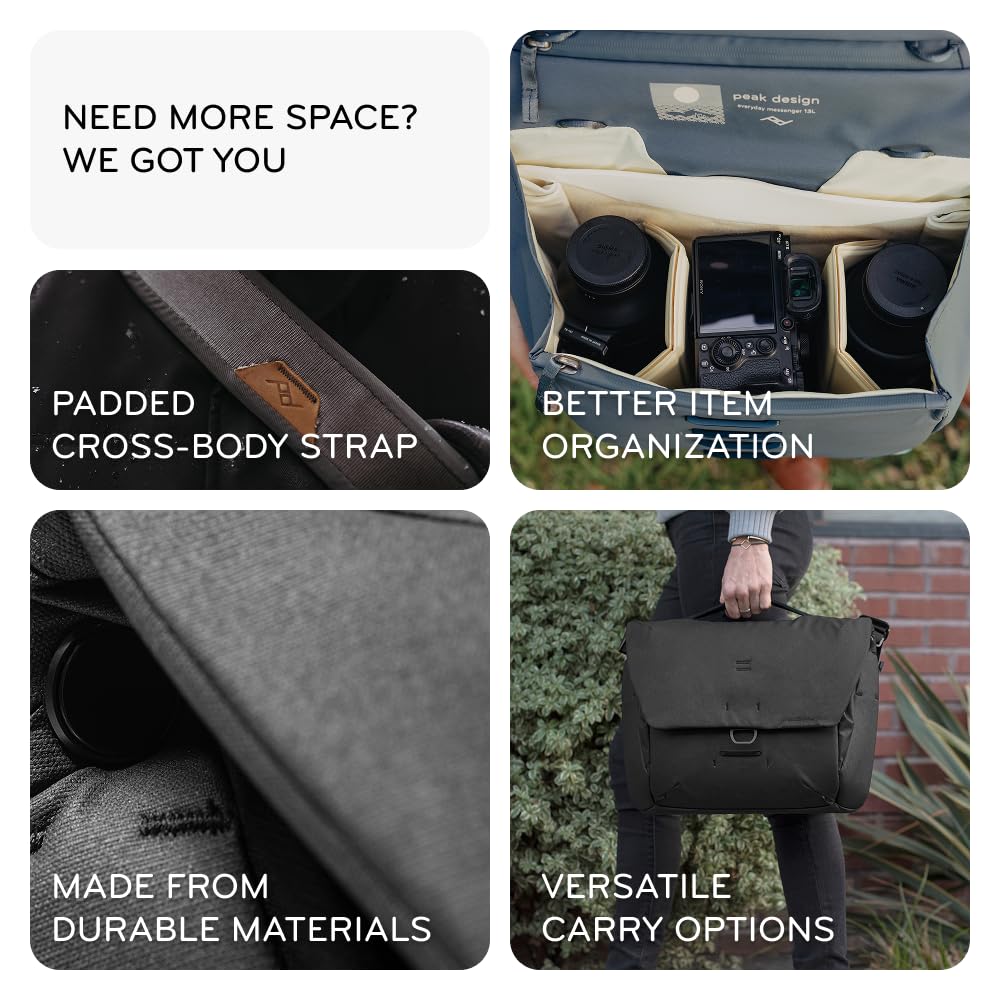 Peak Design Everyday Messenger V3 13L, Weatherproof Camera and Work Bag, Expandable, MagLatch Closure, Fits 13" Laptop - Image 3