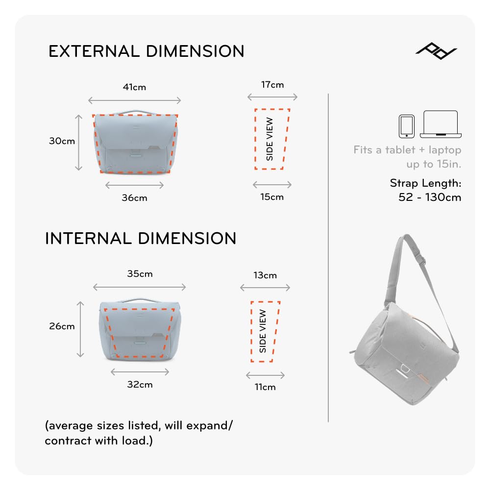 Peak Design Everyday Messenger V3 13L, Weatherproof Camera and Work Bag, Expandable, MagLatch Closure, Fits 13" Laptop - Image 7