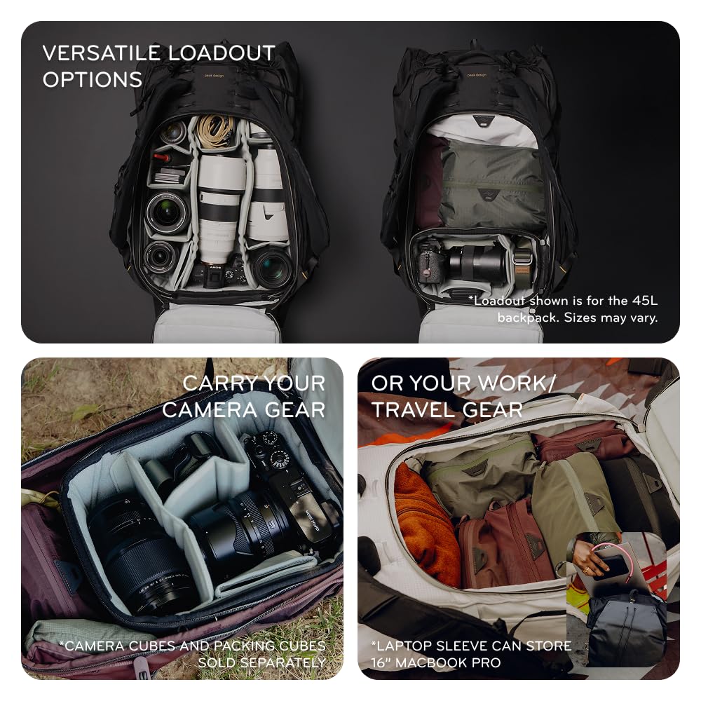 Peak Design Outdoor Backpack 18L, Eclipse, Compact & Lightweight Frameless Daypack, 270-Degree Rear Zip, Ideal for Day Hikes, Hydration, Camera Carry & Commuting, Versatile Backpack for Men and Women - Image 4