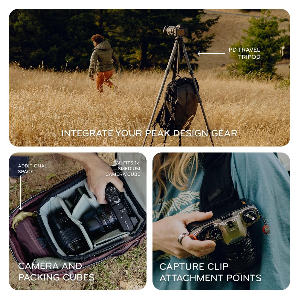 Peak Design Outdoor Backpack 18L, Eclipse, Compact & Lightweight Frameless Daypack, 270-Degree Rear Zip, Ideal for Day Hikes, Hydration, Camera Carry & Commuting, Versatile Backpack for Men and Women - Image 6