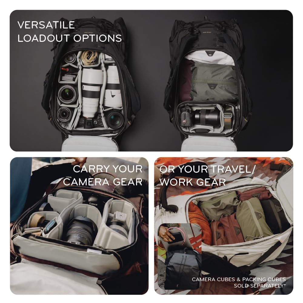 Peak Design Outdoor Backpack 45L, Black, Lightweight Internally-Framed Backpack, Ultra Cinch Roll-Top Design, Ideal for Hikes, Camera Carry and Travel, Versatile Backpack for Men and Women - Image 4
