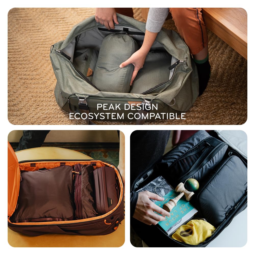 Peak Design Packing Cube, Eclipse, Weatherproof Luggage Cube with Dual Compartment Organization, Expansion and Compression, Zipper Opening, Travel Organizer for Men and Women, Size M - Image 3
