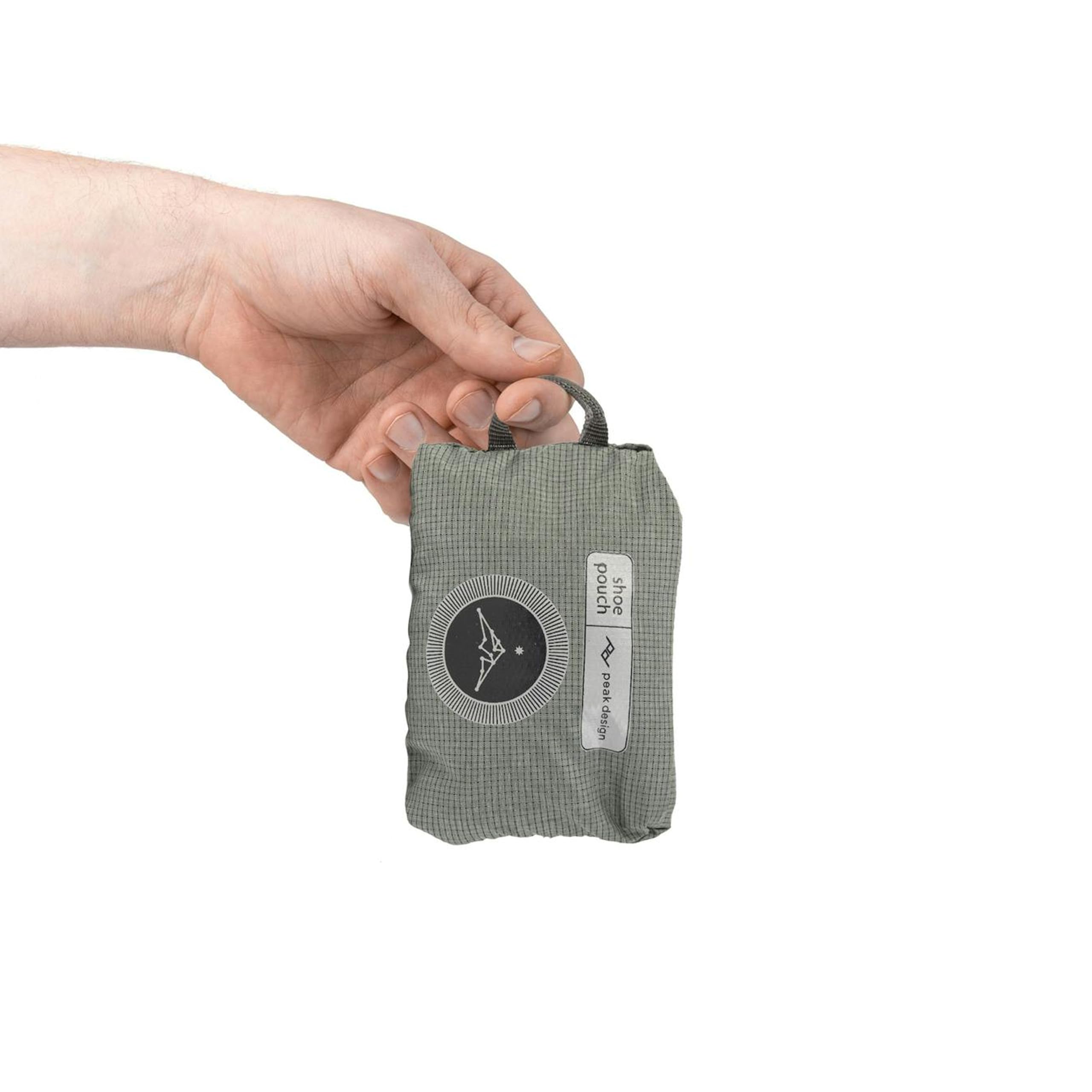 Peak Design Shoe Pouch, Sage, Ultralight Travel Organizer Bag for Shoes or Other Items, Weatherproof Shell, Packs into Itself, Fits 1–2 Pairs of Shoes, Works with Peak Design Travel Bags - Image 5