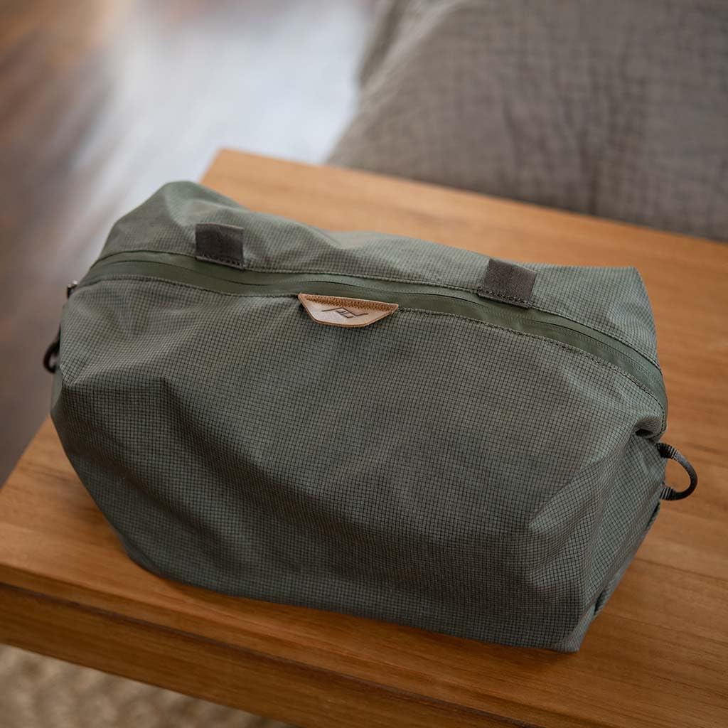 Peak Design Shoe Pouch, Sage, Ultralight Travel Organizer Bag for Shoes or Other Items, Weatherproof Shell, Packs into Itself, Fits 1–2 Pairs of Shoes, Works with Peak Design Travel Bags - Image 9